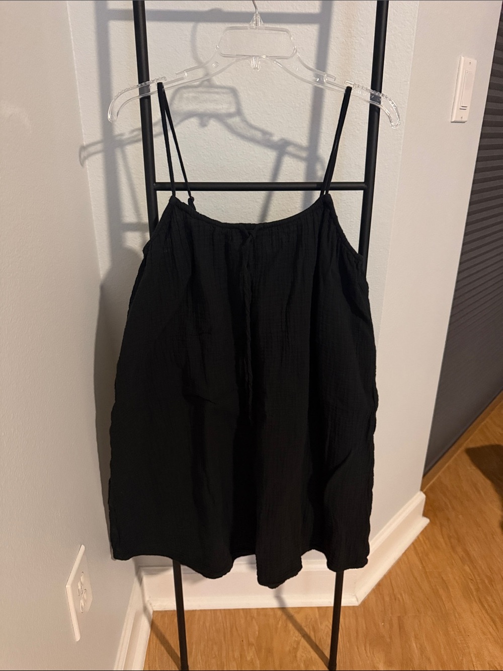 H&M Black Mini Spaghetti-Strap Sundress